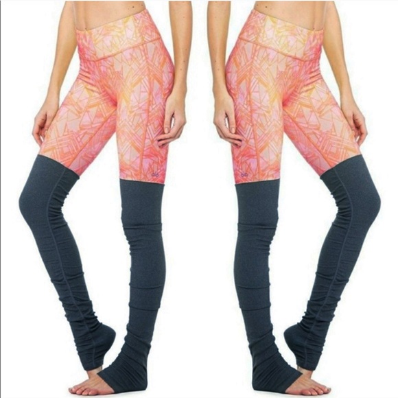 NWT ALO YOGA Guava Indio Ribbed Goddess Leggings - Picture 2 of 13